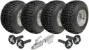 Set of 4 - 18x9.50-8 4ply P322 KNOBBY WHEEL 4/100 & Hub & Stub axle 4/100 M12 wheel bolt  35x35mm & swivel hitch