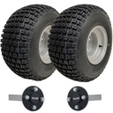 Set of 2 - 18x9.50-8 4ply P322 KNOBBY WHEEL 4/100 & Hub & Stub axle 4/100 M12 wheel bolt  35x35mm Hi speed (ALKO)