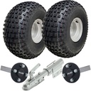 Set of 2 - 22x11.00-8 4ply WANDA P323 KNOBBY WHEEL 4/100 & Hub & Stub axle 4/100 M12 wheel bolt  35x35mm Hi speed with a SPP Swivel hitch 1700kg (off-road use) (ALKO)