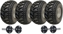 Set of 4 - 22x11.00-8 P308 ATV tyre on 4/100mm Rim & hub & stub axle 4/100 M12 35x35mm(Alko)