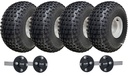 Twin axle ATV Trailer Kit, 22x11.00-8 4pr P323 Knobby tyre, Hub/stub axle 35x35mm (Alko), no hitch, 620kg load capacity