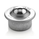 Ball Transfer Unit Euro Series, Push Fit 24mm Fixing, Stainless Steel Load Ball Diameter 15.8mm