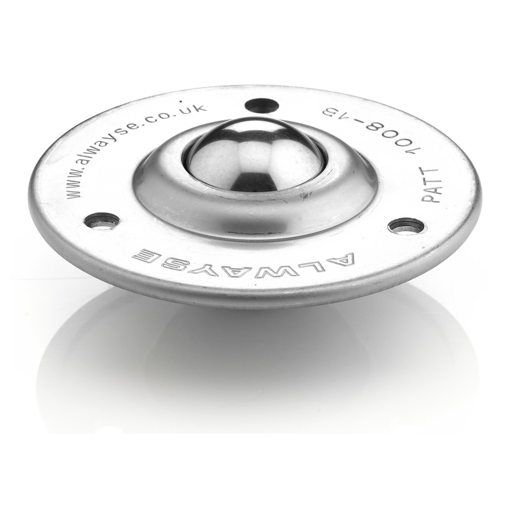 Ball Transfer Unit Flange 73mm Fixing, Carbon Chrome Load Ball Diameter 25.4mm