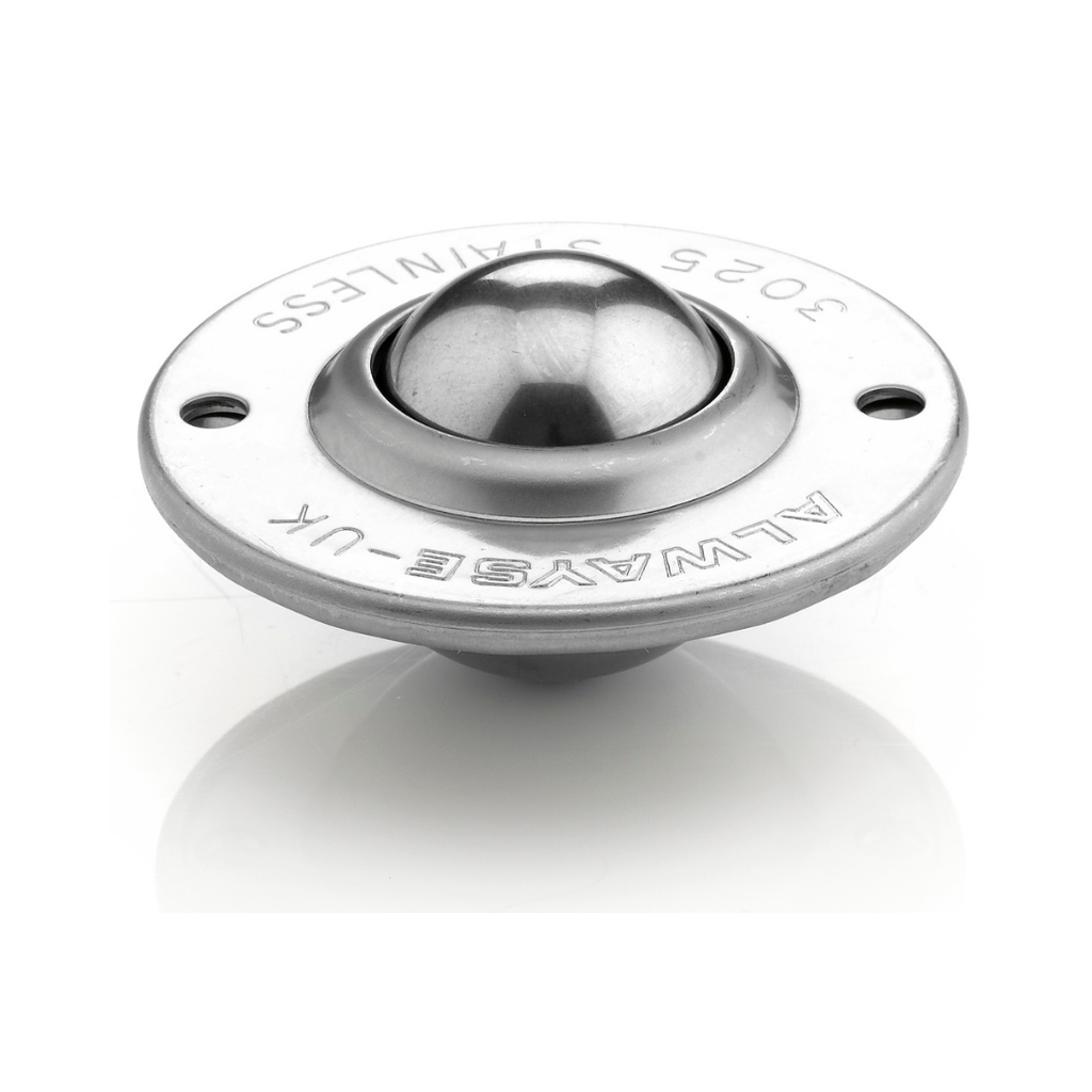Ball Transfer Unit Flange 56mm Fixing, Carbon Chrome Load Ball Diameter 25.4mm