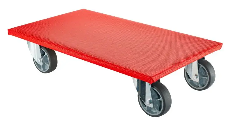 350x600mm Dolly - 100mm grey rubber castors - 330kg capacity 