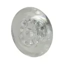 A73.075 Wheel series 75mm transparent polypropylene, skater-wheel style, 8mm bore hub length 30mm plain bearing 50kg