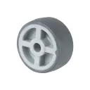 A80.030 Wheel series 30mm grey thermoplastic rubber on polypropylene centre 5mm bore hub length 15mm plain bearing 35kg