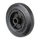 B40.160 Wheel series 160mm black rubber on polypropylene centre 20mm bore hub length 60mm plain bearing 135kg