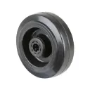 B60.100 Wheel series 100mm black elastic rubber on polypropylene centre 12mm bore hub length 40mm roller bearing 140kg