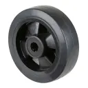 B60.160 Wheel series 160mm black elastic rubber on polypropylene centre 20mm bore hub length 58mm roller bearing 350kg