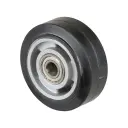 B80.100 Wheel series 100mm black elastic rubber on aluminium centre 15mm bore hub length 40mm ball bearings 150kg