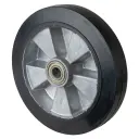 B80.251 Wheel series 250mm black elastic rubber on aluminium centre 20mm bore hub length 60mm ball bearings 550kg