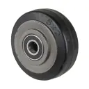 B81.127 Wheel series 125mm black elastic rubber on cast iron centre 20mm bore hub length 60mm ball bearings 275kg