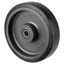 B81.303 Wheel series 300mm black elastic rubber on cast iron centre 30mm bore hub length 82mm ball bearings 850kg