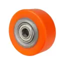 C10.081 Wheel series 80mm brown Prothane® polyurethane on cast iron centre 15mm bore hub length 36mm ball bearing 250kg