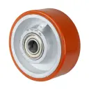 C10.128 Wheel series 125mm brown Prothane® polyurethane on cast iron centre 20mm bore hub length 60mm ball bearing 550kg