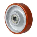 C10.150 Wheel series 150mm brown Prothane® polyurethane on cast iron centre 20mm bore hub length 50mm ball bearing 500kg