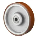 C10.201 Wheel series 200mm brown Prothane® polyurethane on cast iron centre 25mm bore hub length 60mm ball bearing 1000kg