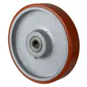 C10.250 Wheel series 250mm brown Prothane® polyurethane on cast iron centre 25mm bore hub length 60mm ball bearing 1200kg