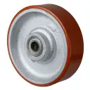 C10.257 Wheel series 250mm brown Prothane® polyurethane on cast iron centre 30mm bore hub length 82mm ball bearing 1600kg