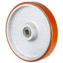 C10.305 Wheel series 300mm brown Prothane® polyurethane on cast iron centre 25mm bore hub length 60mm ball bearing 1500kg