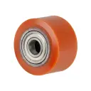 C40.80.20 Wheel series Pallet truck roller 80x50mm brown polyurethane on steel centre 20mm bore, width over ball bearings 50mm 460kg