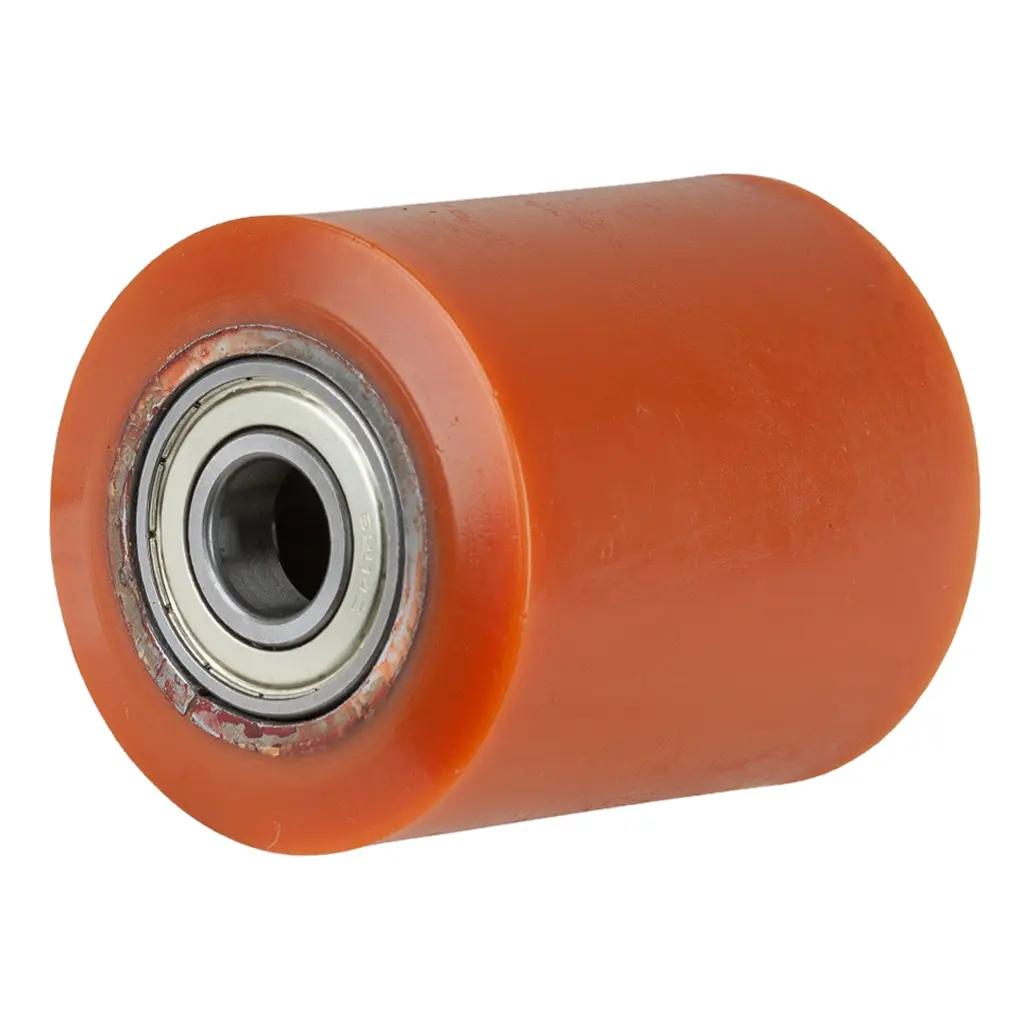 C40.82.20K Wheel series Pallet truck roller 82x100mm brown polyurethane on steel centre 20mm bore, width over ball bearings 100mm, 1000kg