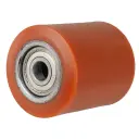 C40.85.17C Wheel series Pallet truck roller 85x100mm brown polyurethane on steel centre 17mm bore, width over ball bearings 93mm, 1000kg