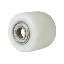 C45/82/70/73/20 Wheel series Pallet truck roller 82x70mm white nylon 20mm bore, width over ball bearings 73mm, 700kg