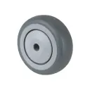 A85.051 Wheel series 50mm grey thermoplastic rubber on polypropylene centre 6mm bore hub length 22mm single ball bearing 50kg