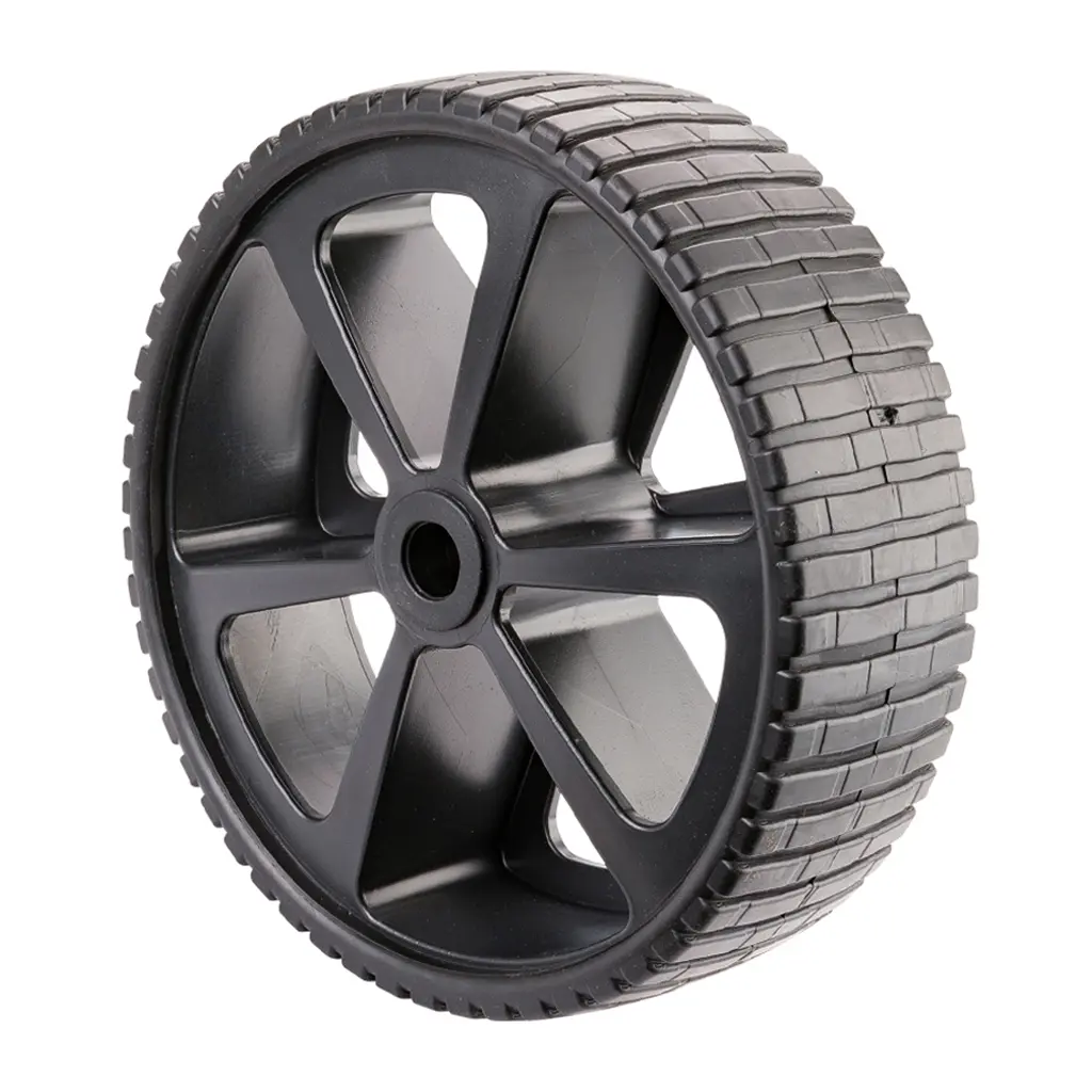 B51.260 Wheel series 260mm black thermoplastic rubber on black polypropylene centre 20mm bore hub length 75mm plain bearing 150kg
