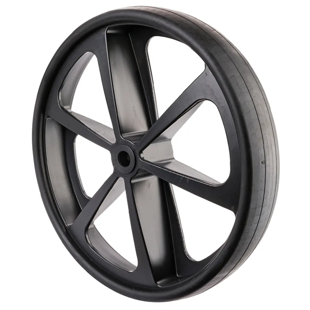 B51.400 Wheel series 400mm black thermoplastic rubber on black polypropylene centre 20mm bore hub length 75mm plain bearing 300kg
