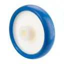 B32.161 Wheel series 160mm blue soft polyurethane on nylon centre 20mm bore hub length 60mm plain bearing 250kg