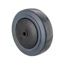 B67.126 Wheel series 125mm grey elastic rubber on polypropylene centre 10mm bore hub length 46mm single ball bearing 180kg