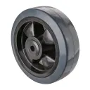 B67.161 Wheel series 160mm grey elastic rubber on polypropylene centre 12mm bore hub length 60mm ball bearings 350kg