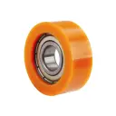 C52.045 Wheel series Guide wheel 45x17mm brown polyurethane 15mm bore single ball bearing 50kg