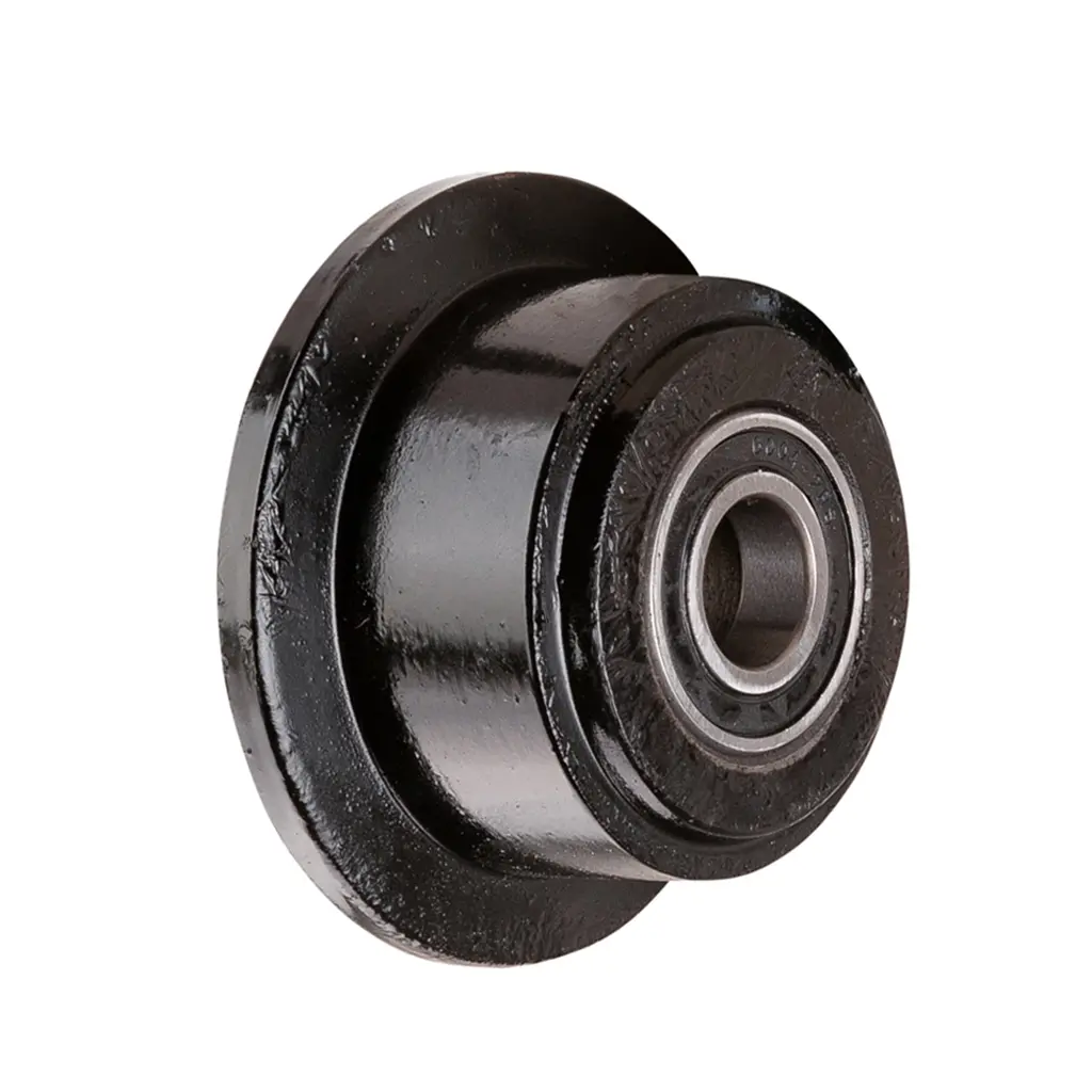 C65.077 Wheel series 75mm flanged cast iron 20mm bore hub length 47mm ball bearing 700kg