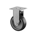 A310.A80.075 75mm fixed top plate 60x60mm castor with grey thermoplastic rubber on polypropylene centre plain bearing wheel 75kg
