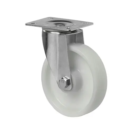 L400.B10.125 125mm swivel top plate 105x80mm castor with polypropylene roller bearing wheel 175kg