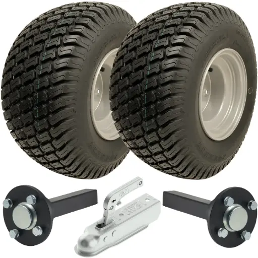 ATV Trailer Kit, 18x8.50-8 4pr P332 Grass tyre, Hub/stub axle 35x35mm, pressed hitch, 750kg load capacity