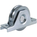 80mm Round groove wheel in 2-hole support bracket