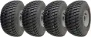 Set of 4 - 15x6.00-6 4pr Journey P332 grass tyre E-marked on steel rim 20mm ball bearing 65mm hub length
