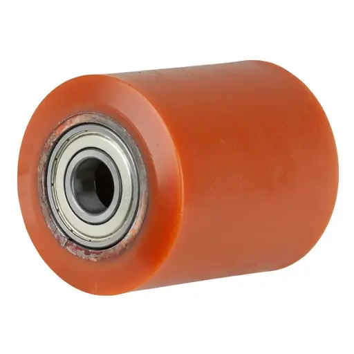 C40.82.20K Wheel series Pallet truck roller 82x100mm brown polyurethane on steel centre 20mm bore, width over ball bearings 100mm, 1000kg