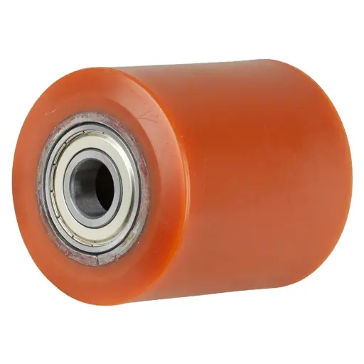 C40.85.20O Wheel series Pallet truck roller 85x100mm brown polyurethane on steel centre 20mm bore, width over ball bearings 100mm, 1000kg