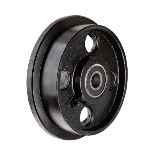 C65.200 Wheel series 200mm flanged cast iron 25mm bore hub length 60mm ball bearing 1500kg