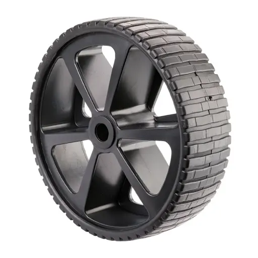B51.260 Wheel series 260mm black thermoplastic rubber on black polypropylene centre 20mm bore hub length 75mm plain bearing 150kg