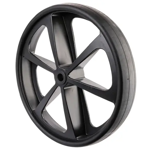 B51.400 Wheel series 400mm black thermoplastic rubber on black polypropylene centre 20mm bore hub length 75mm plain bearing 300kg