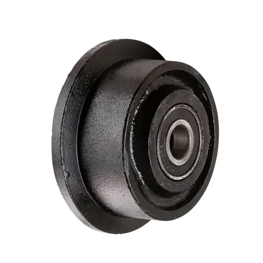 C65.101 Wheel series 100mm flanged cast iron 20mm bore hub length 52mm ball bearing 800kg