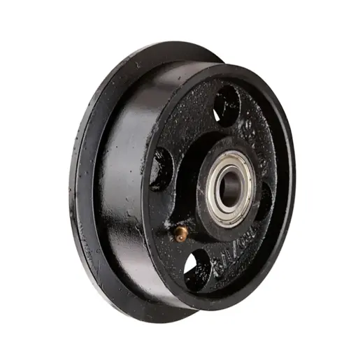 C65.151 Wheel series 150mm flanged cast iron 20mm bore hub length 52mm ball bearing 1000kg
