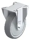 LE series 125mm fixed castor with top plate fitting, wheel with thermoplastic rubber tread with polypropylene wheel centre